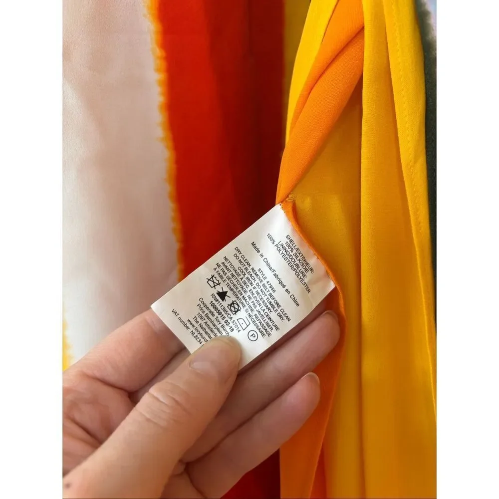 Tory Burch Bettina Silk Stripe Midi Dress | Colorblock Sleeveless Resort Mediter